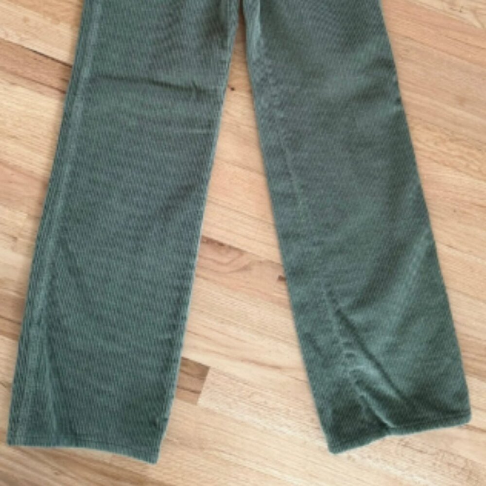 Reformation Alyssa Army Green Corduroy Boot Cut Pants - Picture 5 of 10